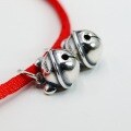 wholesale 925 Sterling Silver Retro Zodiac Year Small Tiger Head Bell Pendant Handwoven Red Cord Bracelet Pendant DIY Accessory-0-1