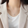 wholesale S925 Sterling Silver XA102 Korean Collarbone Chain INS Style Elegant and Luxurious Minimalist Waterdrop Pendant Necklace for Women-0-2
