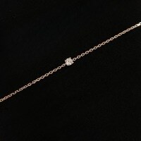 wholesale 925 Sterling Silver Four-Prong Single Stone Bracelet with Princess Cut Diamond, Dainty and Minimalist Jewelry for Women-Rose gold 925 silver