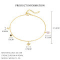 wholesale S925 Sterling Silver Flower And Star Charm Bracelet With Zircons, Women's Light Luxury Minimalist Trendy Cross-border Jewelry-0-5