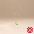 wholesale S925 Sterling Silver Rose Flower with Diamond Accents Circle Pendant Necklace-0-3