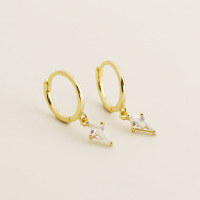 wholesale S925 Sterling Silver Geometric Zircon Ear Clips For Women, Cross-border Exclusive Best-seller, Light Luxury Style Short Tassel Earrings-Gold (short earrings) &gt; 925 silver