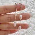 wholesale S925 Sterling Silver Tassel Pearl Necklace Fashion Light Luxury Ins Style Freshwater Rice Pearl Earrings Y01252-0-6