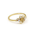 wholesale 14K Gold Plated 925 Sterling Silver with White Crystal Bling Bling, Dunli Spring Summer New Style Women's Ring Factory Stock Wholesale-0-4