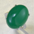 wholesale S925 silver new high-ice green chalcedony 15*20mm large cabochon agate ring for women-0-1