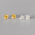 wholesale S925 Sterling Silver Fresh Sweet Exquisite Minimalist Advanced Niche New Four-Petal Flower Earrings M05924-0-4