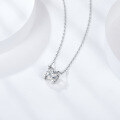 wholesale Silver Moissanite Bull Head 1 Carat Pendant Necklace for Women Wholesale Collarbone Chain-0-2