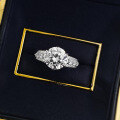 wholesale S925 Silver ZHUOZHIFAN Jewelry Simulated Diamond Ring 100mm Round White Diamond European & American Style-0-3