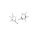 wholesale S925 Sterling Silver 605 Korean Version Ins Small and Edgy Design Minimalist Versatile Irregular Abstract Textured Earrings for Women-0-5