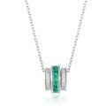 wholesale S925 Sterling Silver Lab-Grown Emerald Necklace for Women, Road Road Road Pendant, Cross-Border Internet-Famous Hit, Dropshipping-0-5