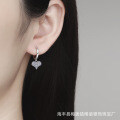 925 Sterling Silver Moissanite Heart Earrings, Trendy and Sweet-0-2