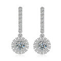 S925 Silver Moissanite Sunflower Earrings with Tassels, Premium Craftsmanship-0-3