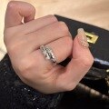 wholesale 925 Sterling Silver Light Luxury High-End Vintage Retro Snake-Shaped Spring Set with Diamond Snake Ring Niche Ring-0-1