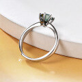 wholesale S925 Silver Adjustable 1 Carat Green Moissanite Six-Prong Setting Ring with GRA Certificate-0-2