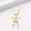 wholesale S925 Sterling Silver Cross-Border Zodiac Necklace with Zircon Pendant, Elegant and Versatile for Women-0-1