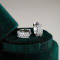 925 Sterling Silver Hip-Hop Asymmetric Geometric Moissanite Earrings for Women-0-1