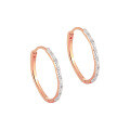 wholesale S925 sterling silver geometric circular two-tone ear clips for women with textured feel,ins-0-10