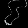 S925 Silver D Color Moissanite Necklace Women's Smile Seven Princess 17ct Simple Collarbone Pendant-0-1