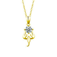 S925 Sterling Silver Moissanite Zodiac Necklace for Women-Scorpio (October 24 - November 22) (Gold)  1-carat moissanite