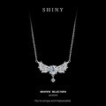 Sterling Silver Moissanite Bow Drop Necklace, 2023 New Women's Light Luxury Collarbone Chain-0-4