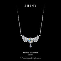 Sterling Silver Moissanite Bow Drop Necklace, 2023 New Women's Light Luxury Collarbone Chain-S925 sterling silver + 1 carat moissanite