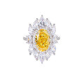 wholesale S925 Pure Silver Ring with Yellow Diamond Ice Flower Cut High Carbon Diamond Gemstone, Women's Cross-Border Popular Live Streaming Pink Diamond Jewelry-0-4