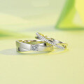 wholesale S925 Sterling Silver New Stylish Couple Moissanite Rings Set D Color Moissanite-0-1