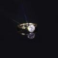wholesale 9/10/14/18K Gold Light Luxury Pavé 1 Carat Ring Setting, Simple Lab-Grown Diamond, Platinum Engagement Ring-0-4