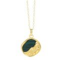 wholesale S925 Sterling Silver Geometric Necklace With Earth Lava Malachite Pendant For Women-0-0