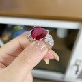 wholesale S925 Sterling Silver Color-Changing Fluorescent Women's Ring with Diamond-Test Pen, Heart-Shaped Ruby, Diamond Ring, and Wedding Band-0-1