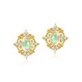 wholesale S925 Silver Japanese and Korean New Exquisite Court-style Opal Inlaid Earrings Women's Cross-border Earring Accessories Wholesale-0-5