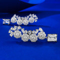 wholesale S925 silver new jewelry floral cluster flower-shaped earrings for women, small and unique design, long earrings, fashionable style-0-3