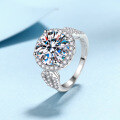 wholesale S925 Sterling Silver Simple and Elegant Circle 5-Carat Moissanite Ring Gift for Best Friend or Wife-0-1