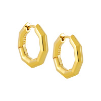 wholesale S925 Sterling Silver 810 Geometric Polygonal Circle Ear Studs Women Aloof Style Minimalist Niche Original Ins High-end Smooth Earrings Women-18K gold 925 silver