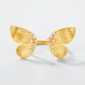 wholesale S925 silver gold-plated original design creative butterfly Italian brushed ring women's light luxury style jewelry wholesale-0-2