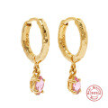 wholesale S925 Sterling Silver Fashion High-End Wrinkle-Style Zircon Ear Hoops,。-0-7
