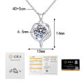 S925 Sterling Silver Moissanite 1 Carat Heart Pendant Necklace-0-5
