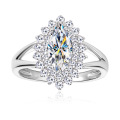 wholesale Cross-border European and American luxury marquise-shaped cubic zirconia ring, ultra-sparkling and unique imitation moissanite ring, available for dropshipping (Place metal material at the beginning)-0-4