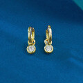 wholesale S925 Silver Gold-Plated with Inlaid Round Zircon Bubble Stud Earrings, Cross-Border AliExpress Best Seller-0-0