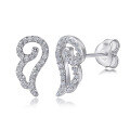 wholesale S925 Sterling Silver Cross-border Hot-selling Angel Wing Elegant Earrings for Women, European and American Fashion Ear Studs for Dropshipping-0-0