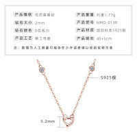S925 Silver D Color Moissanite 9-Stone Row Cross Necklace-Openwork heart necklace [Rose Gold]  925 Silver