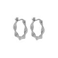 wholesale S925 Sterling Silver 684 Korean Version Ins Small and Minimalist Design Mobius Texture Versatile Earrings for Women-0-5