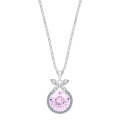 Sterling Silver Gilded Sweet Bird Nest Necklace with Pink Teardrop Crystal Zircon Vine Chain-0-3