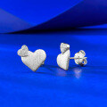 wholesale S925 Silver Spring and Summer New Love Pattern Brushed Stud Earrings, Fashionable and Versatile Style with a High-End Feel-0-1