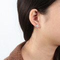 wholesale S925 Sterling Silver Inlaid Diamond Kitten Stud Earrings, Zirconia Earrings, Factory Direct Wholesale-0-2