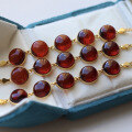 wholesale S925 Silver New Natural Purifying Blood Amber Multi-Bead Bracelet with Blood Amber Cabochon Small Design-0-3