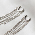 wholesale S925 Sterling Silver Heart-Shaped Ear Clips Long Sparkly Tassels Ethereal Minimalist Style Sweet Peach Heart Elegant Lady Earrings G7026-0-2