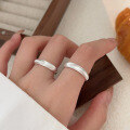 wholesale S925 Sterling Silver Closed Solid Cat Eye Ring Women New Small Design Light Luxury Minimalist Band-0-2