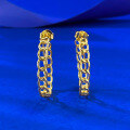 wholesale S925 silver geometric hollow-out mesh earrings, cross-border style, daily and trendy-0-3