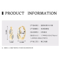 S925 Sterling Silver Four-Leaf Clover Moissanite Hoop Earrings-[Leaf] K Gold  925 Silver